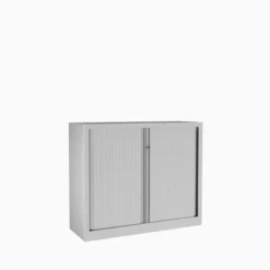 Armoire métallique Corial - h. 100 x l. 120 cm - 2 tablettes - unicolore - fermeture rideaux - délai court