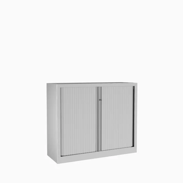 Armoire métallique Corial - h. 100 x l. 120 cm - 2 tablettes - unicolore - fermeture rideaux - délai court