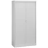 Armoire métallique démontable Union - h. 198 x l. 100 cm - 4 tablettes fermeture rideau - corps et rideau gris