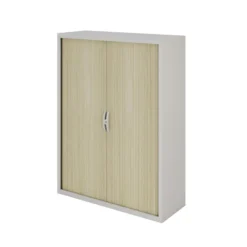 Armoire métallique Epure - h. 160 x l. 120 cm - 3 tablettes - fermeture rideaux