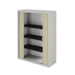 Armoire métallique Epure - h. 160 x l. 120 cm - 3 tablettes - fermeture rideaux