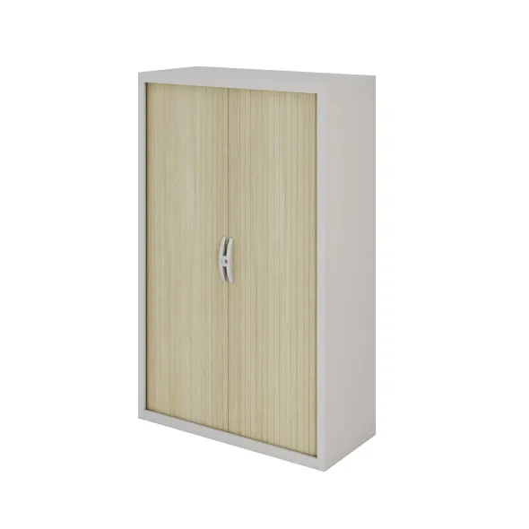 Armoire métallique Epure - h. 160 x l. 100 cm - 3 tablettes - fermeture rideaux
