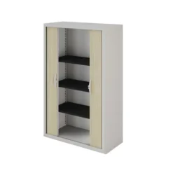 Armoire métallique Epure - h. 160 x l. 100 cm - 3 tablettes - fermeture rideaux