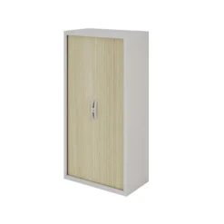 Armoire métallique Epure - h. 160 x l. 80 cm - 3 tablettes - fermeture rideaux