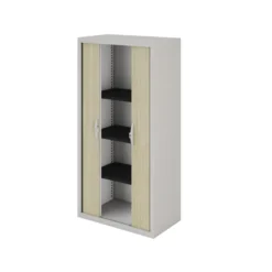 Armoire métallique Epure - h. 160 x l. 80 cm - 3 tablettes - fermeture rideaux