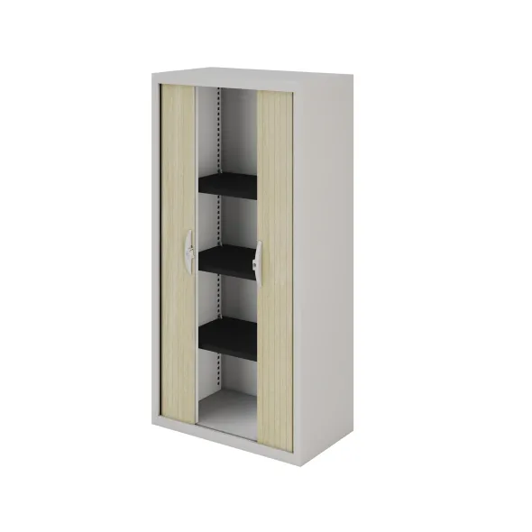 Armoire métallique Epure - h. 160 x l. 80 cm - 3 tablettes - fermeture rideaux