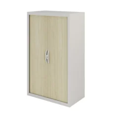 Armoire métallique Epure - h. 133 x l. 80 cm - 3 tablettes - fermeture rideaux