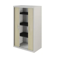 Armoire métallique Epure - h. 133 x l. 80 cm - 3 tablettes - fermeture rideaux