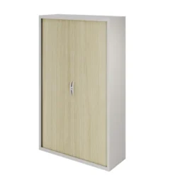 Armoire métallique Epure - h. 198 x l. 120 cm - 4 tablettes - fermeture rideaux