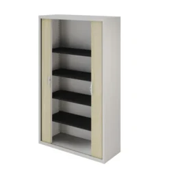 Armoire métallique Epure - h. 198 x l. 120 cm - 4 tablettes - fermeture rideaux