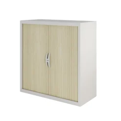 Armoire métallique Epure - h. 103 x l. 100 cm - 2 tablettes - fermeture rideaux