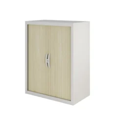 Armoire métallique Epure - h. 103 x l. 80 cm - 2 tablettes - fermeture rideaux