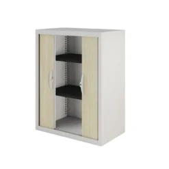 Armoire métallique Epure - h. 103 x l. 80 cm - 2 tablettes - fermeture rideaux