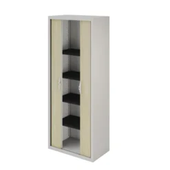 Armoire métallique Epure - h. 198 x l. 80 cm - 4 tablettes - fermeture rideaux