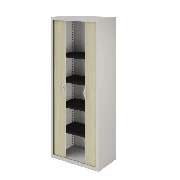 Armoire métallique Epure - h. 198 x l. 80 cm - 4 tablettes - fermeture rideaux