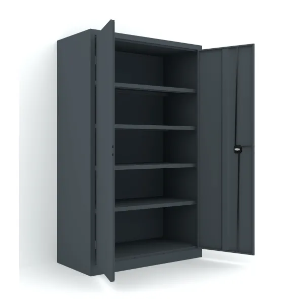 Armoire métallique Etic B - h. 198 x l. 120 x pr. 60 cm - 4 tablettes - portes battantes - délai court