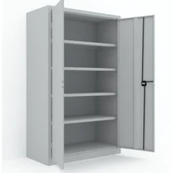 Armoire métallique Etic B - h. 198 x l. 120 x pr. 60 cm - 4 tablettes - portes battantes - délai court