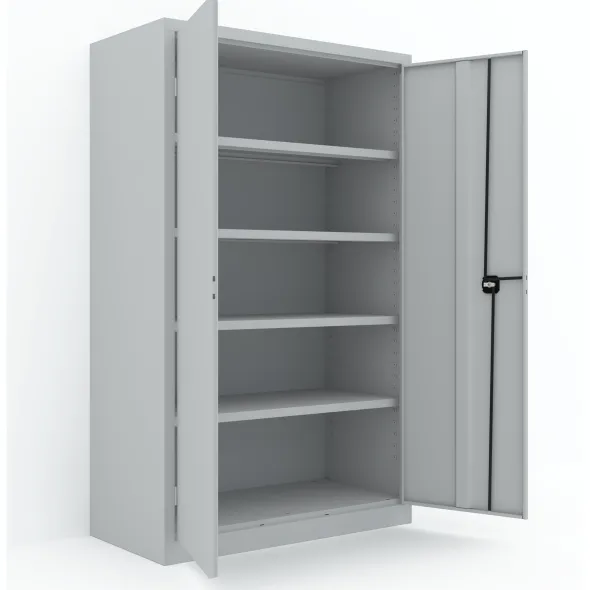 Armoire métallique Etic B - h. 198 x l. 120 x pr. 60 cm - 4 tablettes - portes battantes - délai court