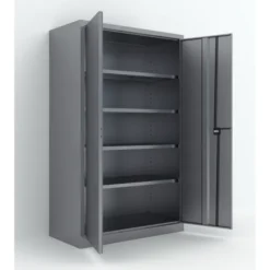 Armoire métallique Etic B - h. 198 x l. 120 x pr. 60 cm - 4 tablettes - portes battantes - délai court