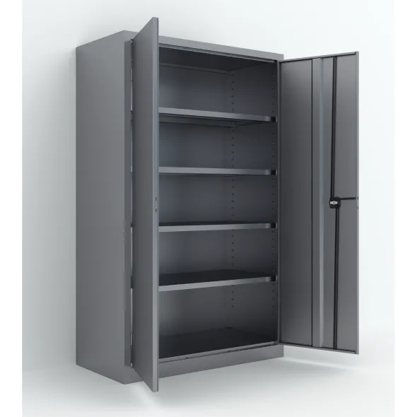 Armoire métallique Etic B - h. 198 x l. 120 x pr. 60 cm - 4 tablettes - portes battantes - délai court