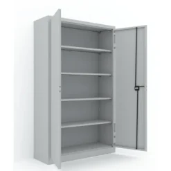 Armoire métallique Etic B - h. 198 x l. 120 x pr. 43 cm - 4 tablettes - portes battantes - délai court