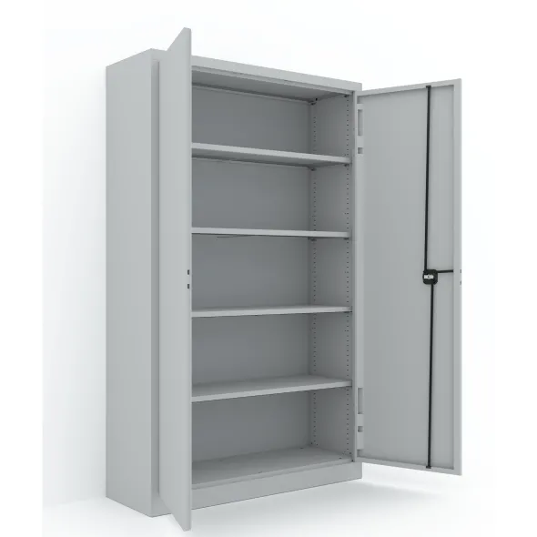 Armoire métallique Etic B - h. 198 x l. 120 x pr. 43 cm - 4 tablettes - portes battantes - délai court