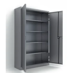 Armoire métallique Etic B - h. 198 x l. 120 x pr. 43 cm - 4 tablettes - portes battantes - délai court