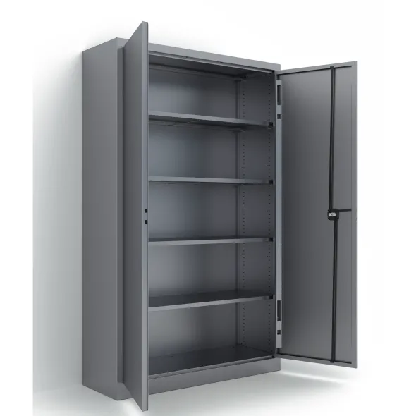 Armoire métallique Etic B - h. 198 x l. 120 x pr. 43 cm - 4 tablettes - portes battantes - délai court