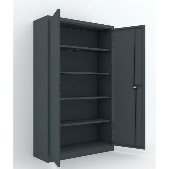 Armoire métallique Etic B - h. 198 x l. 120 x pr. 43 cm - 4 tablettes - portes battantes - délai court