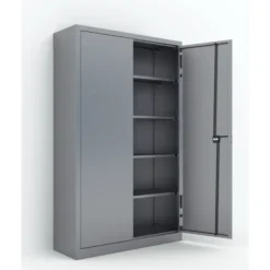Armoire métallique Etic B - h. 198 x l. 120 x pr. 43 cm - 4 tablettes - portes battantes - délai court