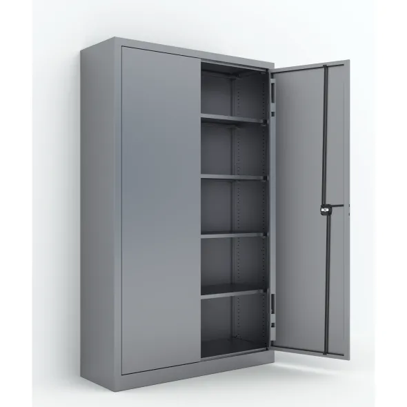 Armoire métallique Etic B - h. 198 x l. 120 x pr. 43 cm - 4 tablettes - portes battantes - délai court