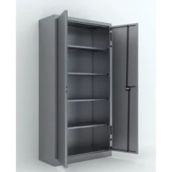 Armoire métallique Etic B - h. 198 x l. 100 x pr. 43 cm - 4 tablettes - portes battantes - délai court