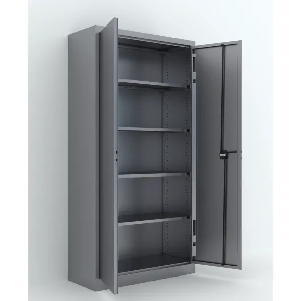 Armoire métallique Etic B - h. 198 x l. 100 x pr. 43 cm - 4 tablettes - portes battantes - délai court