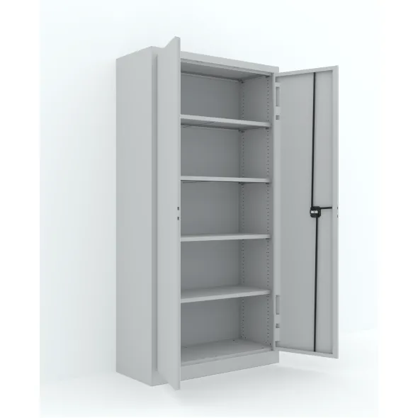 Armoire métallique Etic B - h. 198 x l. 100 x pr. 43 cm - 4 tablettes - portes battantes - délai court