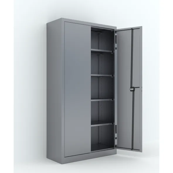 Armoire métallique Etic B - h. 198 x l. 100 x pr. 43 cm - 4 tablettes - portes battantes - délai court
