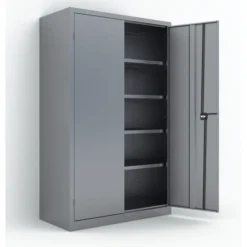 Armoire métallique Etic B - h. 198 x l. 120 x pr. 60 cm - 4 tablettes - portes battantes