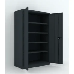 Armoire métallique Etic B - h. 198 x l. 120 x pr. 60 cm - 4 tablettes - portes battantes
