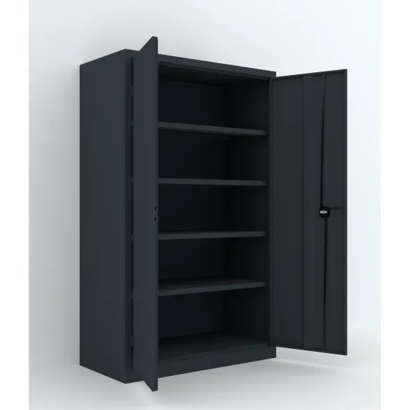 Armoire métallique Etic B - h. 198 x l. 120 x pr. 60 cm - 4 tablettes - portes battantes