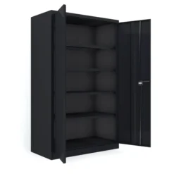 Armoire métallique Etic B - h. 198 x l. 120 x pr. 60 cm - 4 tablettes - portes battantes