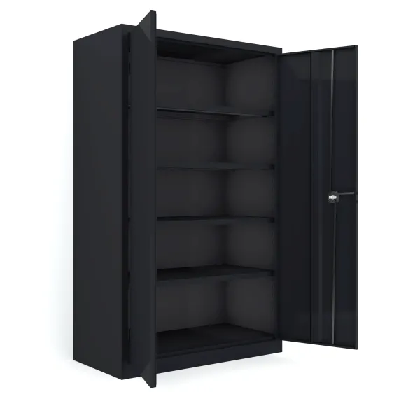 Armoire métallique Etic B - h. 198 x l. 120 x pr. 60 cm - 4 tablettes - portes battantes