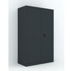 Armoire métallique Etic B - h. 198 x l. 120 x pr. 60 cm - 4 tablettes - portes battantes