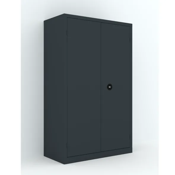 Armoire métallique Etic B - h. 198 x l. 120 x pr. 60 cm - 4 tablettes - portes battantes