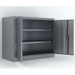Armoire métallique Etic B - h. 100 x l. 120 x pr. 60 cm - 2 tablettes - portes battantes