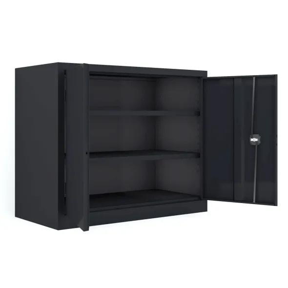 Armoire métallique Etic B - h. 100 x l. 120 x pr. 60 cm - 2 tablettes - portes battantes
