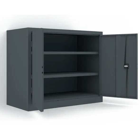 Armoire métallique Etic B - h. 100 x l. 120 x pr. 60 cm - 2 tablettes - portes battantes