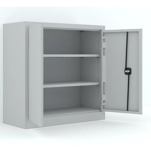 Armoire métallique Etic B - h. 100 x l. 100 x pr. 43 cm - 2 tablettes - portes battantes