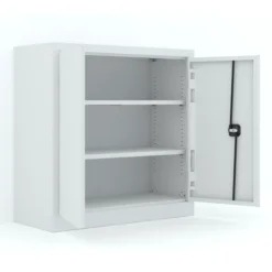 Armoire métallique Etic B - h. 100 x l. 100 x pr. 43 cm - 2 tablettes - portes battantes
