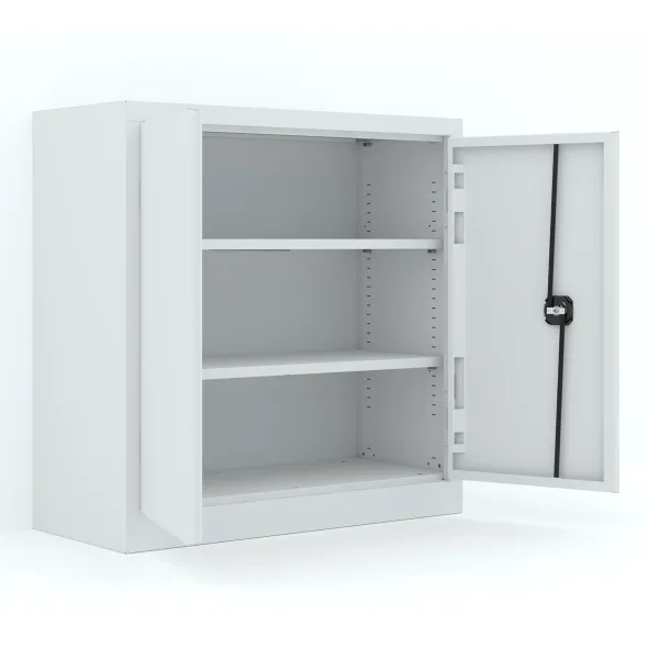 Armoire métallique Etic B - h. 100 x l. 100 x pr. 43 cm - 2 tablettes - portes battantes