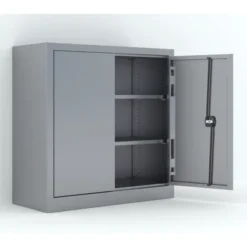 Armoire métallique Etic B - h. 100 x l. 100 x pr. 43 cm - 2 tablettes - portes battantes