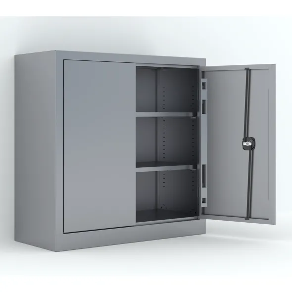 Armoire métallique Etic B - h. 100 x l. 100 x pr. 43 cm - 2 tablettes - portes battantes